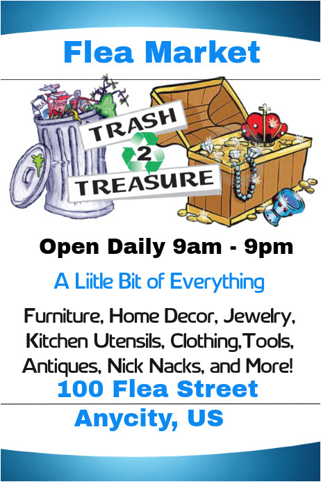 Flea Market Flyer Template Trash to Treasure Flea Market Template Postermywall