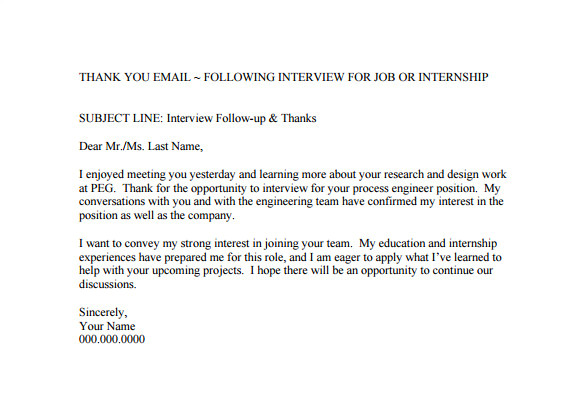 Follow Up Email after Business Meeting Template 14 Thank You Email after Interview Doc Excel Pdf