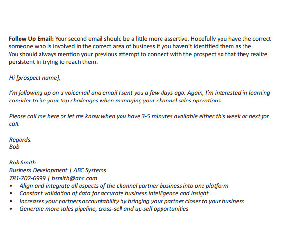 Follow Up Email Template for Business Sample Follow Up Email 5 Examples format