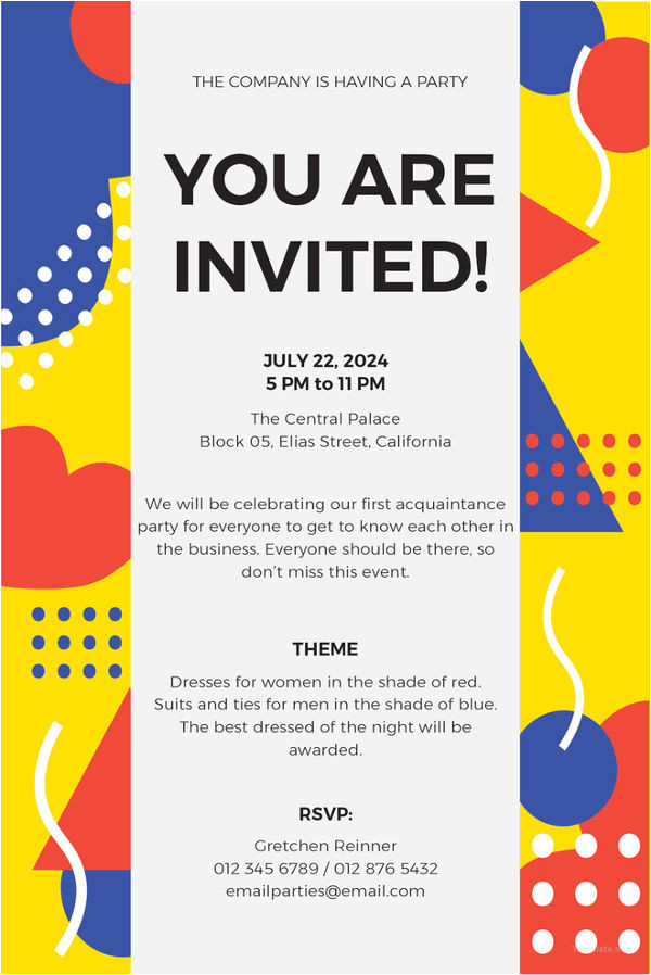 Free Email Invitation Templates for Word 15 Email Invitation Template Free Sample Example