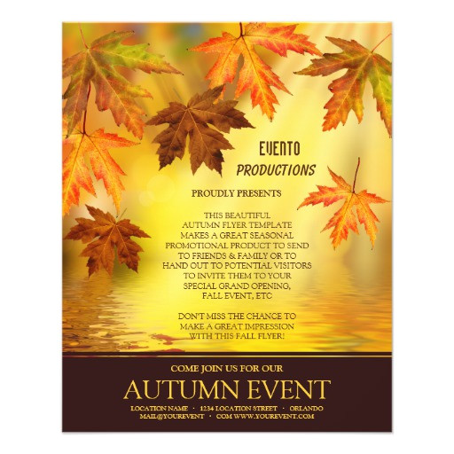 Free Fall event Flyer Templates Fall Party and event Flyer Template Zazzle