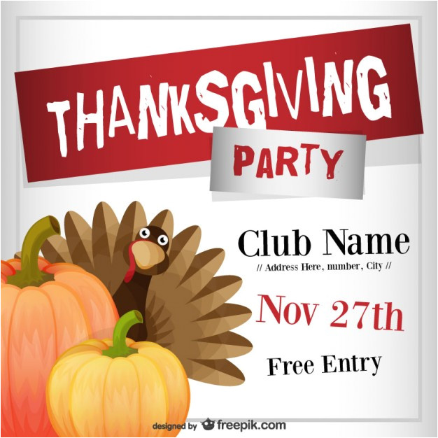 Free Printable Thanksgiving Flyer Templates Thanksgiving Party Flyer Template Vector Free Download