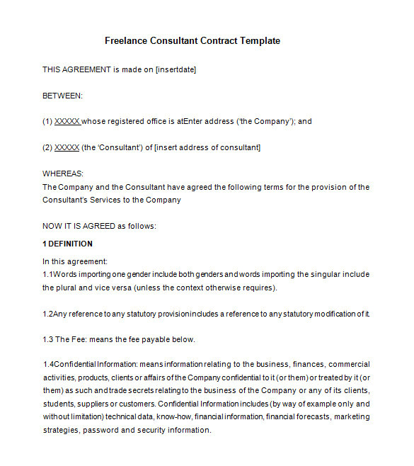 Freelance Consultant Contract Template 16 Consultant Contract Templates Word Google Docs Pdf
