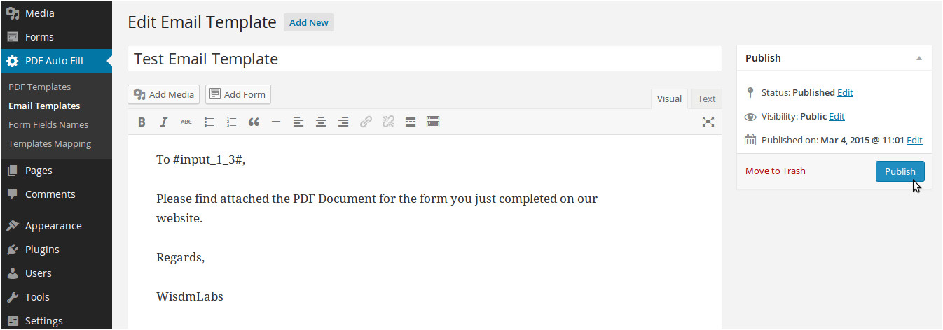 Gravity forms Email Template Gravity forms form Automation Pdf Auto Fill solution