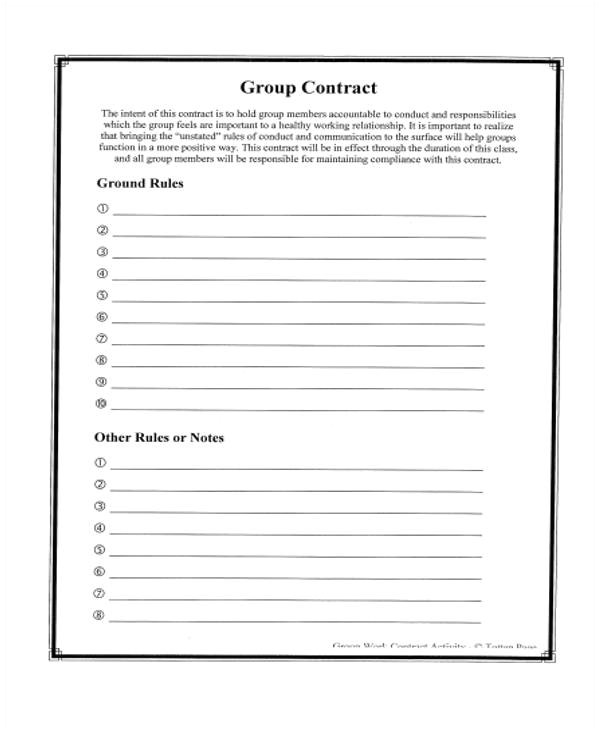 Group Work Contract Template 10 Work Contract Templates Apple Pages Google Docs