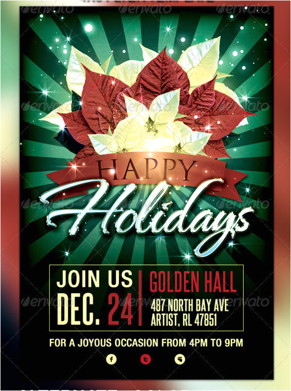 Happy Holidays Flyer Template Free 18 Amazing Holiday Party Flyer Templates Vector Eps Psd