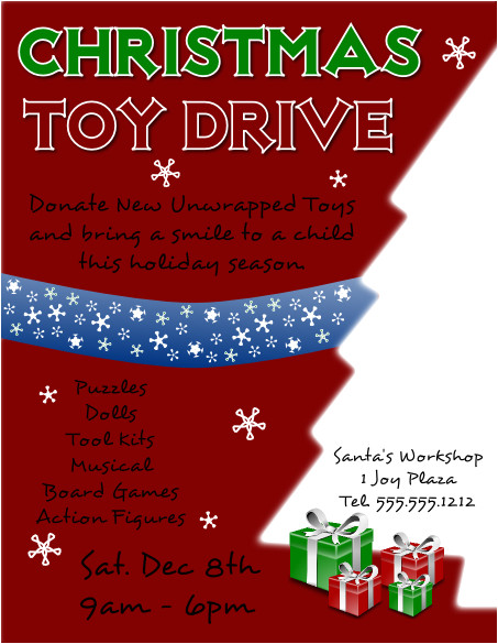 Holiday toy Drive Flyer Template Free Christmas toy Drive Flyer Template Larger View