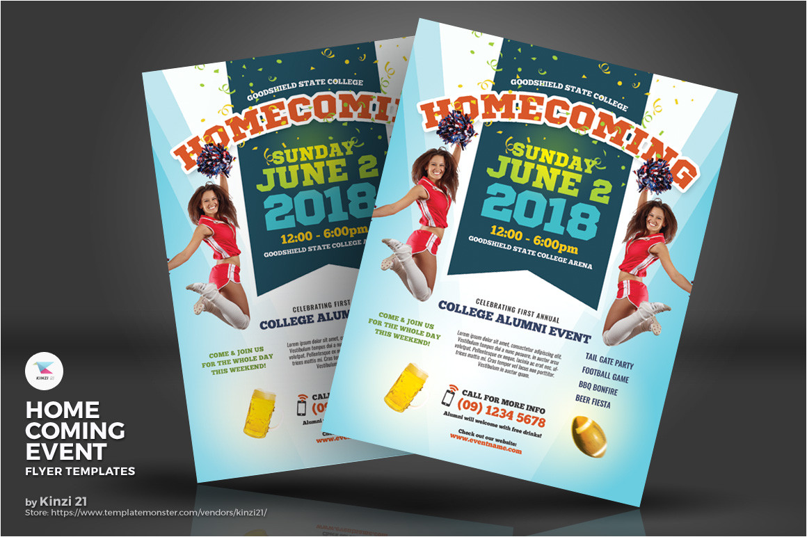 Homecoming Flyer Template Homecoming event Flyers Corporate Identity Template 71796