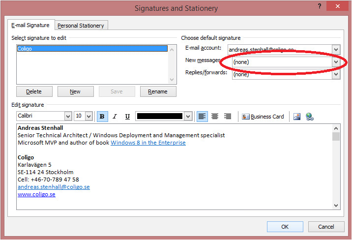 How to Create An Email Signature Template In Outlook 2010 Roaming Outlook Mail Signature with Ue V the Experience Blog