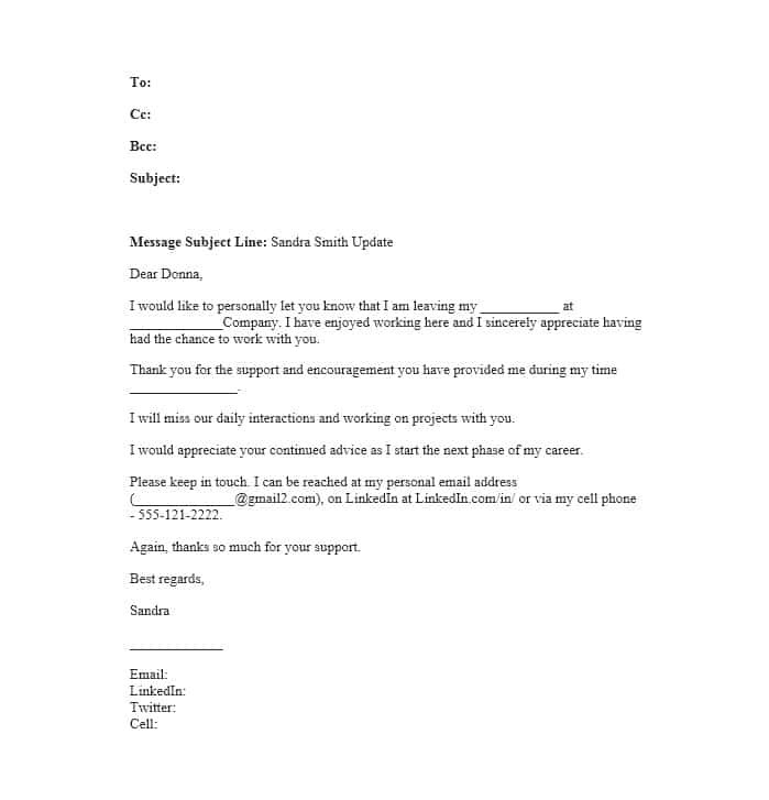 Leaving Email to Colleagues Template | williamson-ga.us