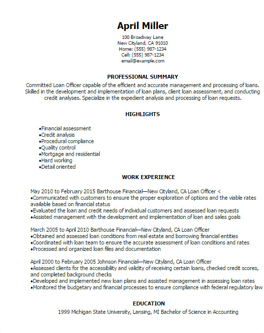 Loan Officer Email Templates Professional Loan Officer Resume Templates to Showcase