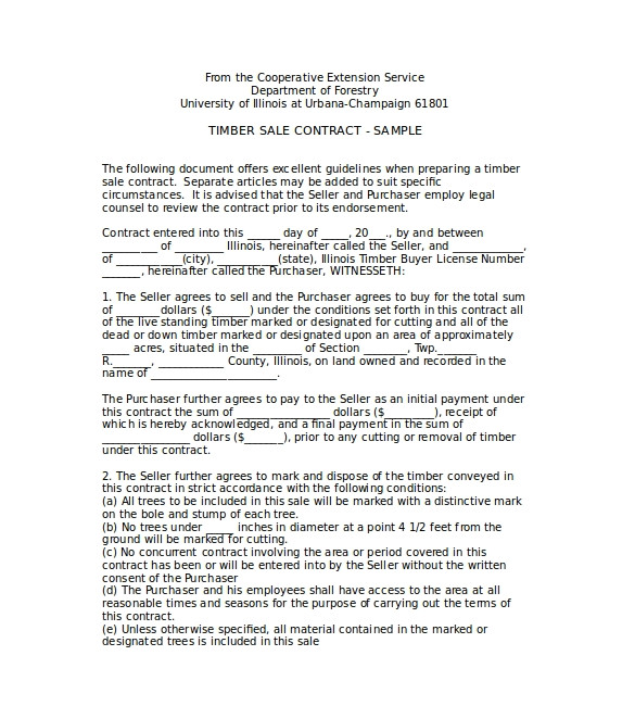 Logging Contract Template Simple Contract Template 9 Download Free Documents In