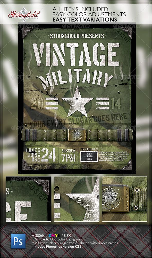 Military Flyer Template Vintage Military Armed forces Flyer Template Armed