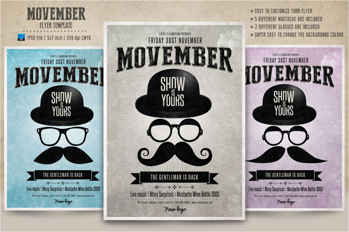 Movember Email Template Movember Flyer Template Flyer Templates On Creative Market