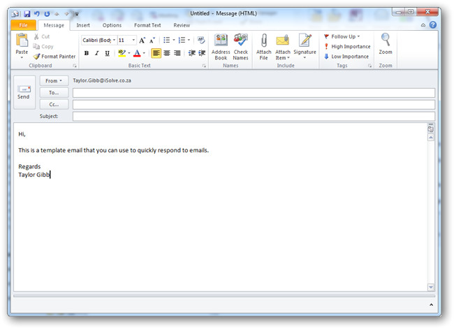 Ms Outlook Email Template How to Create and Use Templates In Outlook 2010