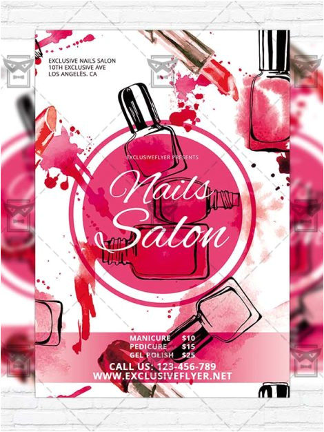 Nail Salon Flyer Templates Free Nails Salon Free Club and Party Flyer Psd Template