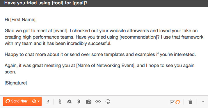 Networking Follow Up Email Template 12 Networking Follow Up Emails Breathr Medium