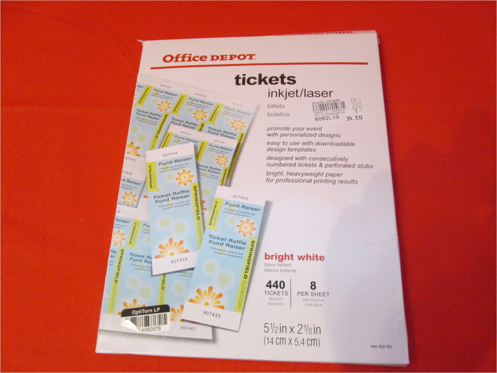 Office Depot Ticket Template