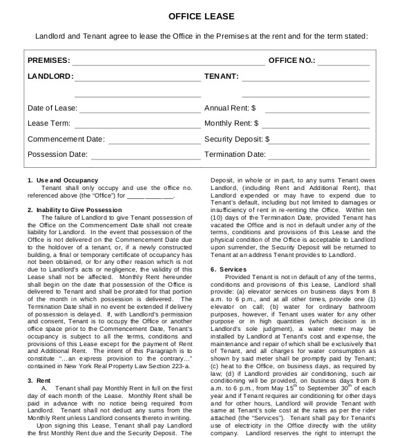 Office Rental Contract Template Lease Agreement Template 15 Free Word Pdf Documents