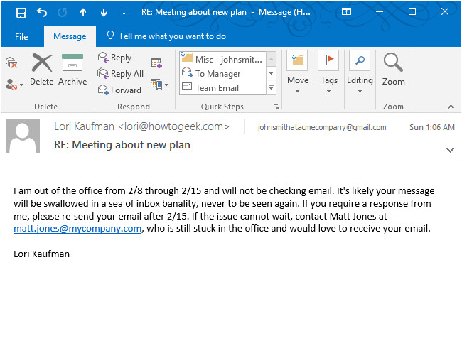 Ooo Email Template How to Set Up An Out Of Office Reply In Outlook for Windows