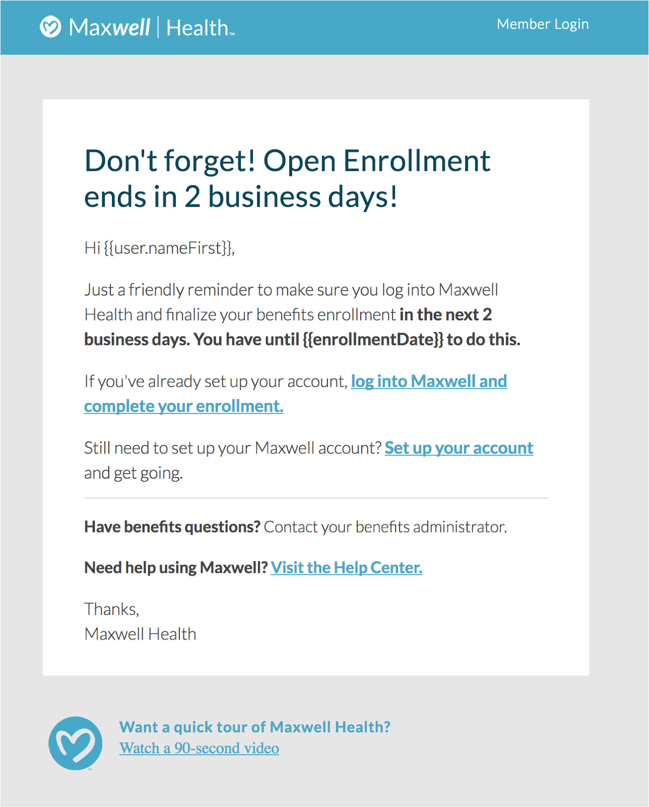 Open Enrollment Email Template Williamson ga us