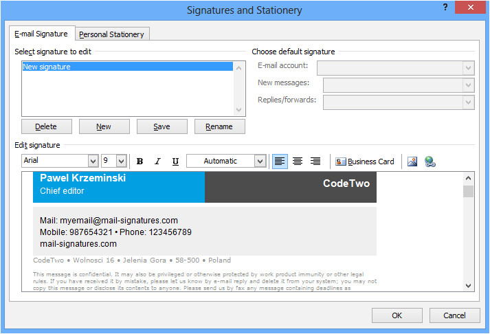 Outlook 2007 Email Templates HTML Email Signature Setup In Outlook 2007