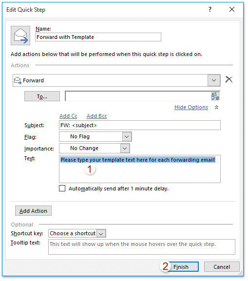 Outlook Quick Step Email Template How to forward Emails with Template In Outlook