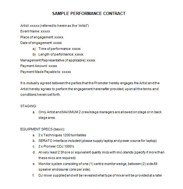 Performance Contracts Templates 15 Performance Contract Templates Word Pdf Google