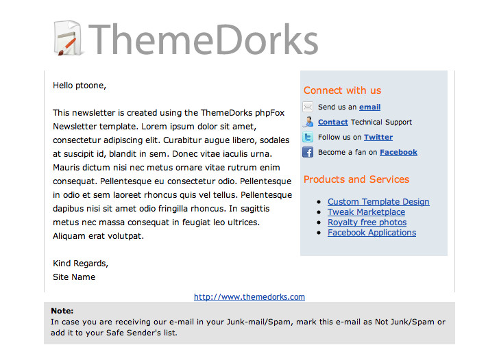 Phplist Email Templates PHPfox PHPlist HTML Email Newsletter Template themedorks