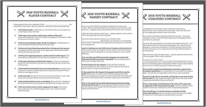 Player Coach Contract Template Free Baseball Coaching Resources Spiders Elite