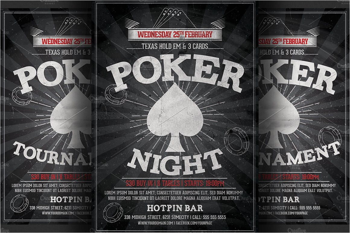 Poker Flyer Template Free Poker Night Flyer Template Flyer Templates Creative Market