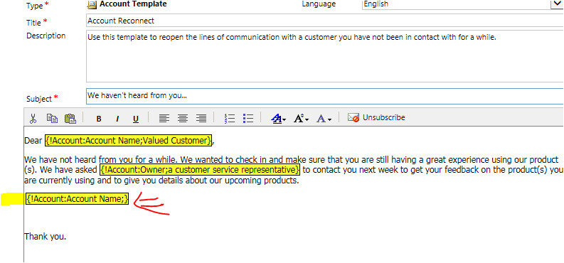 Reconnect Email Template Ms Crm Customization Add Account Contact Guid In Email