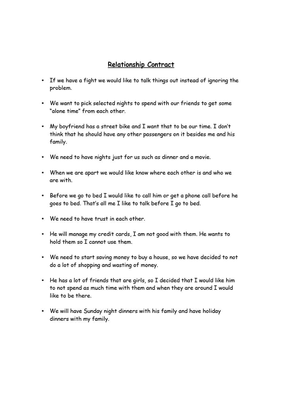 Relationship Contracts Template 20 Relationship Contract Templates Relationship Agreements