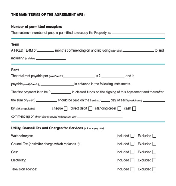 Rent Contract Template Uk Rental Agreement Template 21 Free Word Pdf Documents