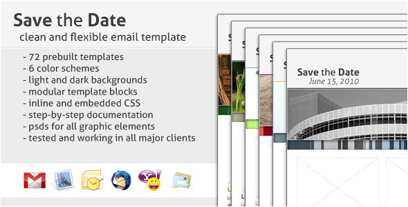 Save the Date Emails Template Save the Date Email Template by Creekjumper themeforest
