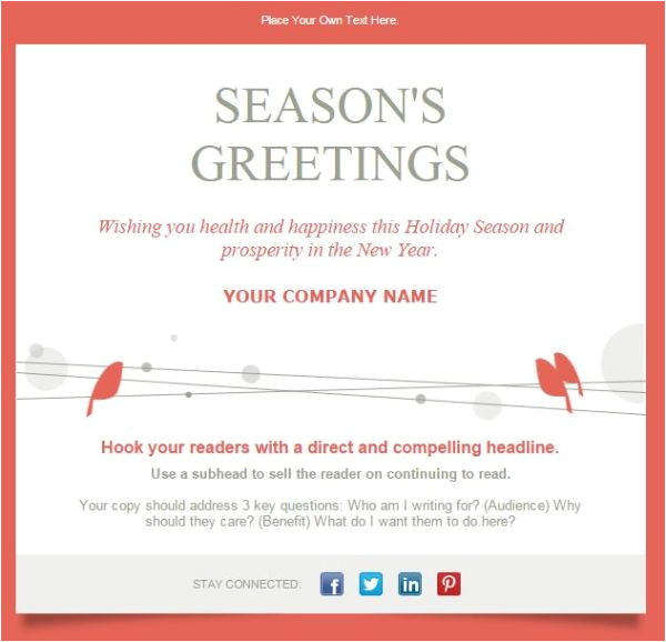 Seasons Greetings Email Template Free 7 Holiday Email Templates for Small Businesses Nonprofits
