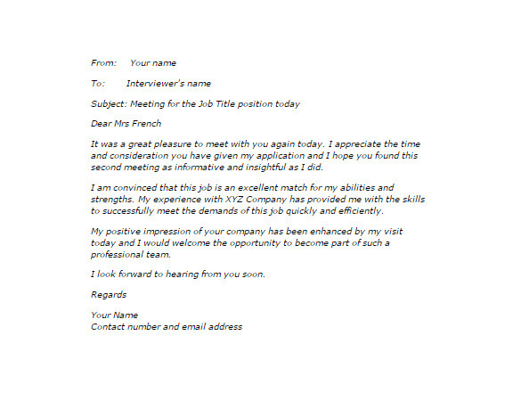 Second Interview Thank You Email Template Thank You Email after Second Interview 5 Free Sample