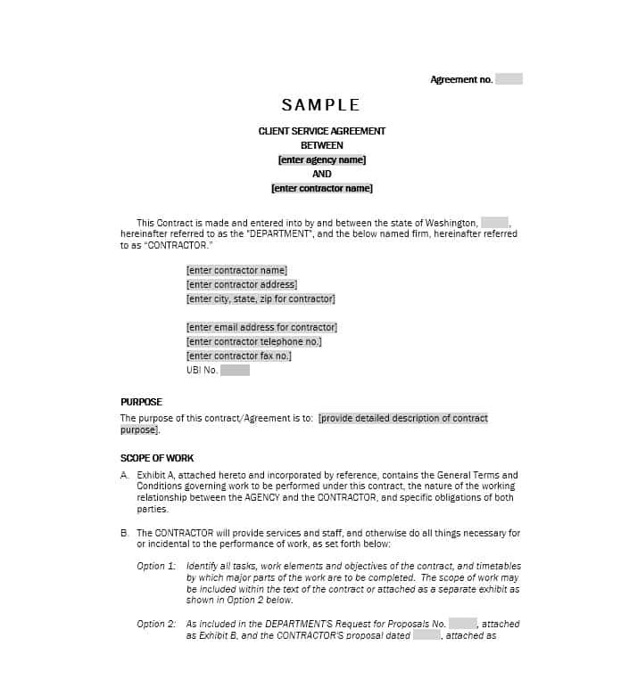 Service Contract Agreement Template 50 Professional Service Agreement Templates Contracts