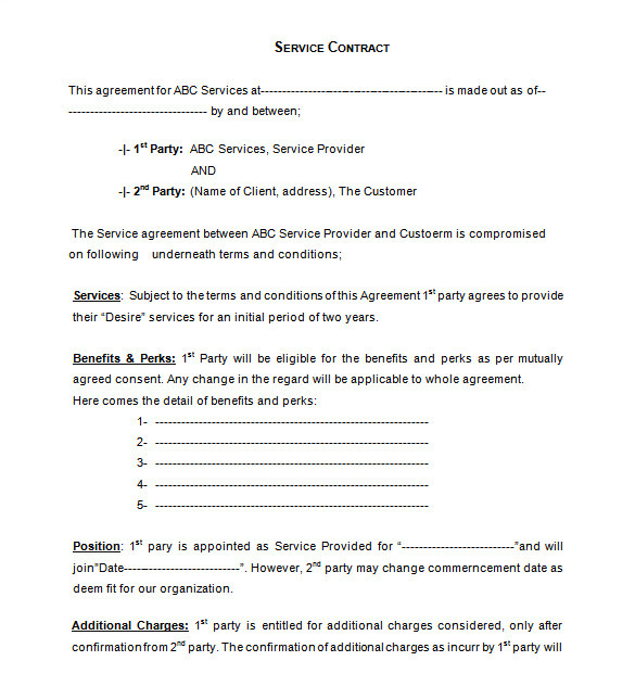 Service Contract Template Free 16 Service Contract Templates Word Pages Google Docs