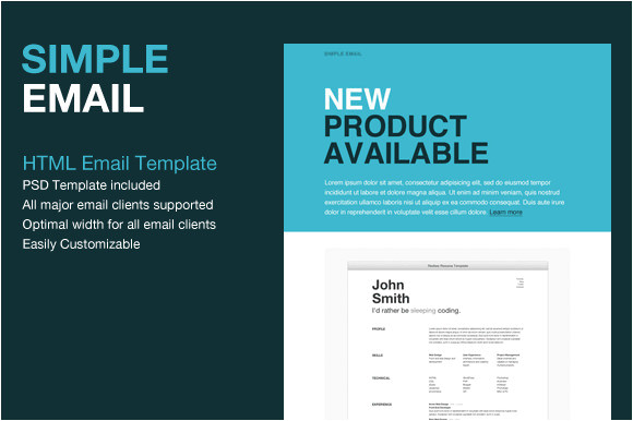 Simple HTML Email Template Code 9 Sample HTML Emails Psd