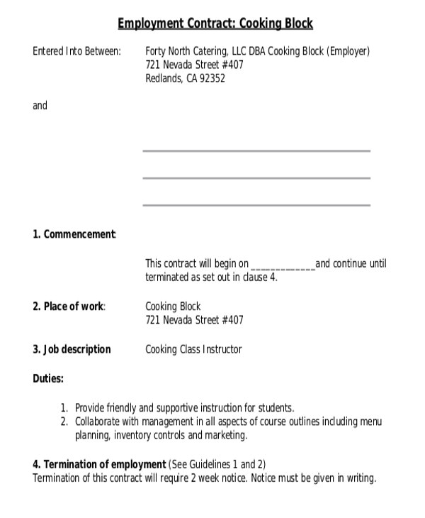 Small Business Employee Contract Template 13 Employee Contract Templates Word Google Docs Apple