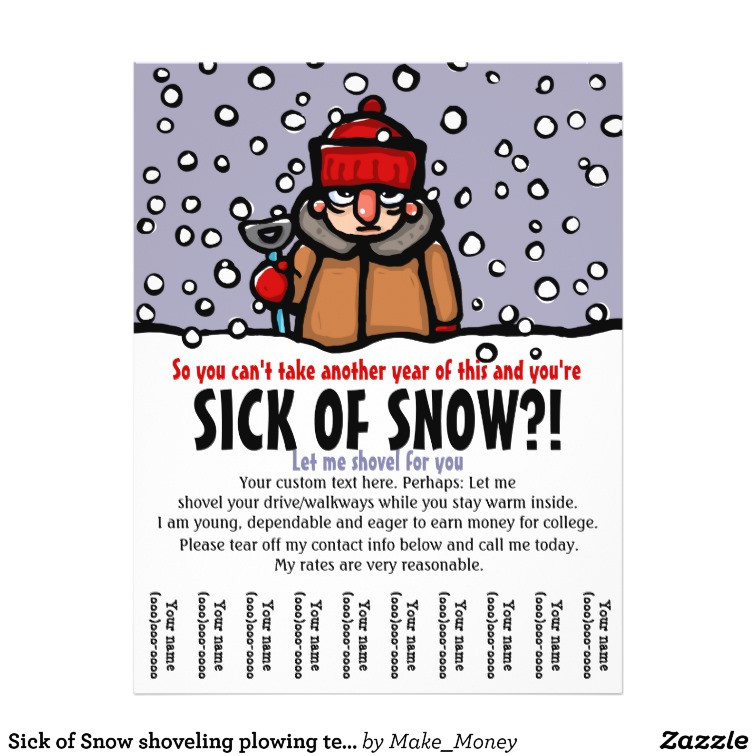 sick of snow shoveling plowing tear sheet flyer 244288883089963031