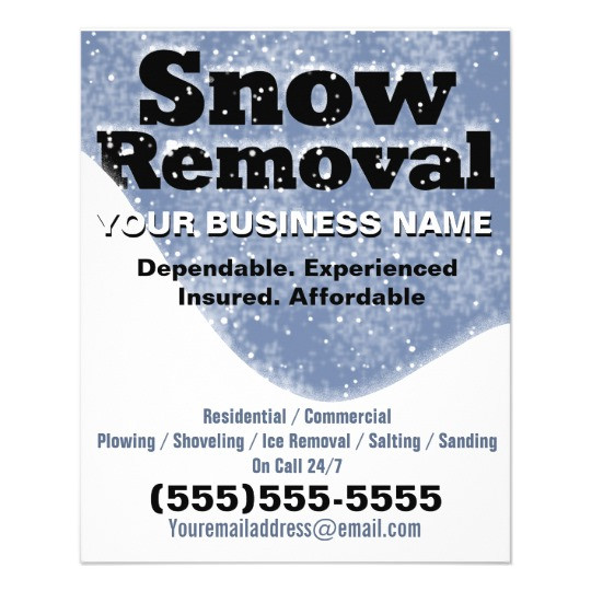 Snow Plowing Flyer Template Snow Removal Winter Plowing Template Personalized Flyer