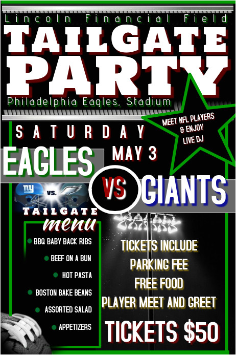 Tailgate Party Flyer Template Tailgate Party Flyer Postermywall