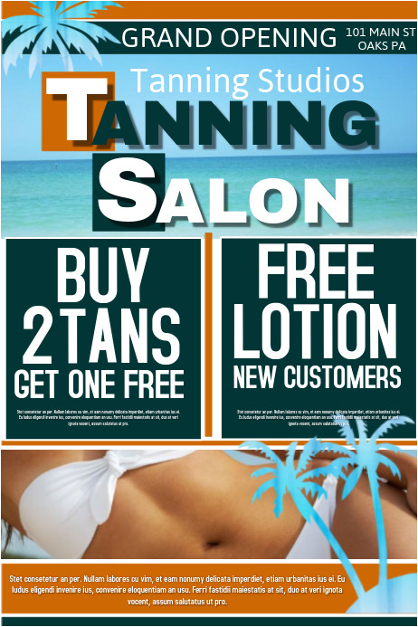 Tanning Flyer Templates Tanning Salon Template Postermywall