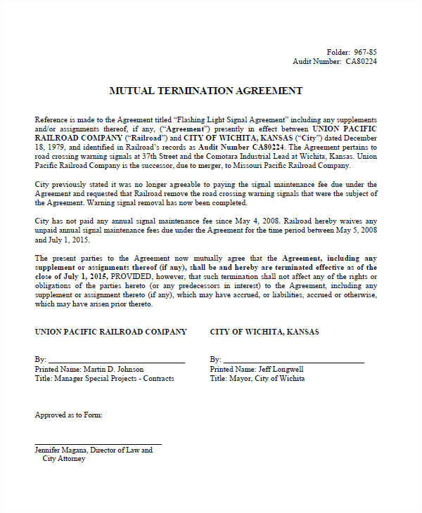 Template Of Termination Of Contract 9 Termination Contract Templates Examples In Word Pdf