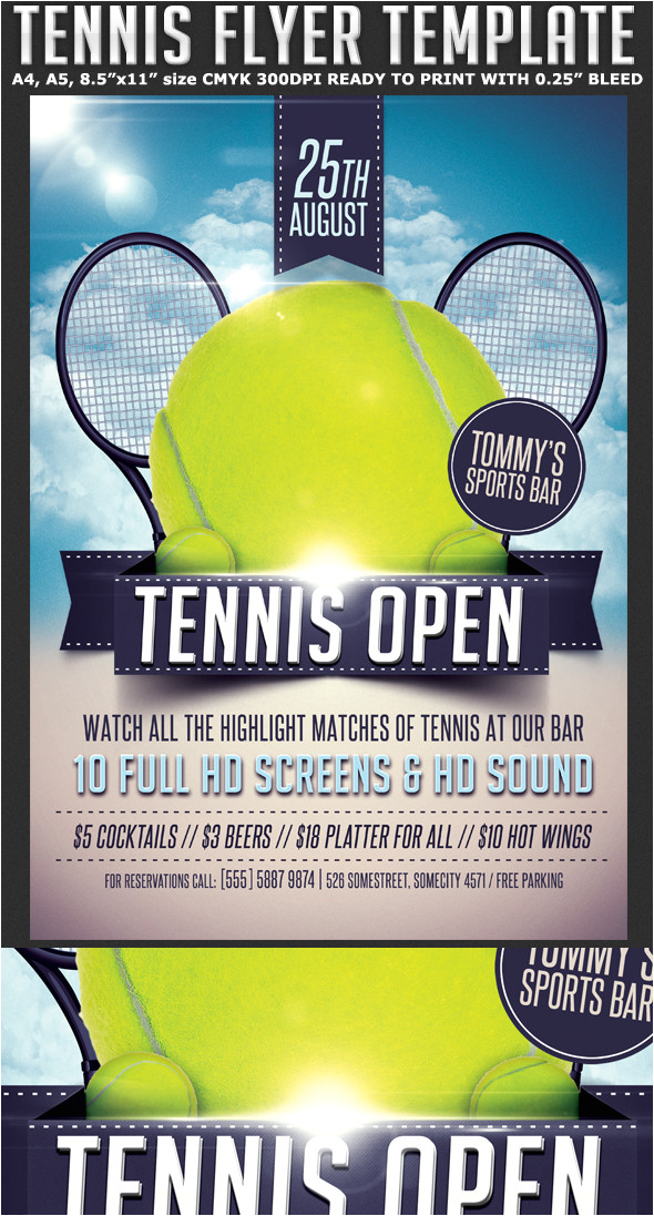 Tennis Flyer Template Free Tennis Flyer Template Flyerstemplates