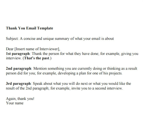 Thank You for Contacting Us Email Template Sample Thank You Email 4 Documents In Pdf