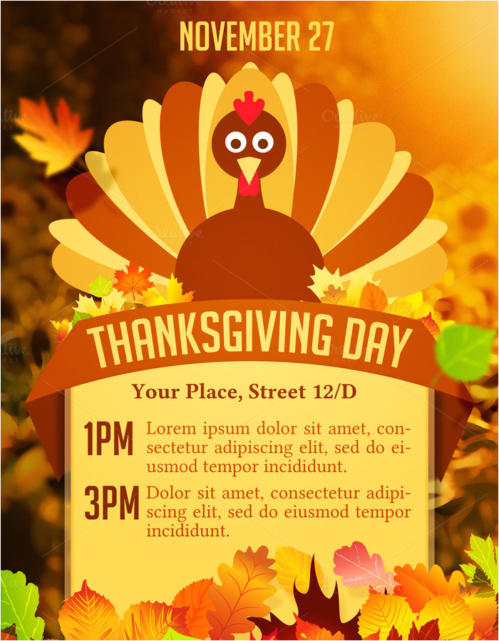 Thanksgiving Day Flyer Templates Free Thanksgiving Day Flyer Flyer Templates On Creative Market