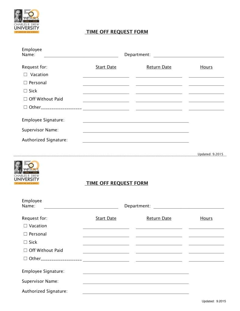  Time Off Request Email Template Williamson ga us